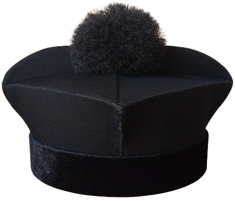 Black square barrette 3 crests