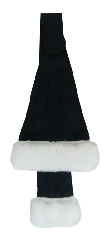 Black fur trim 1 row of white synthetic fur