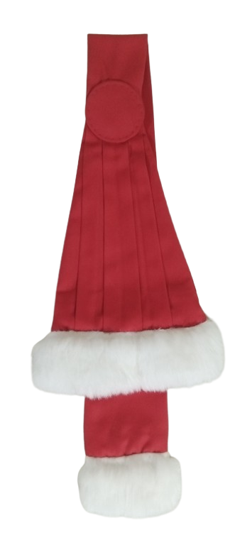 Red fur hood 1 row of white synthetic fur