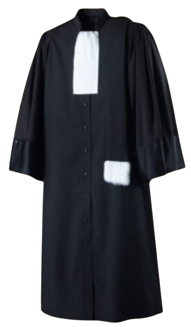 Toge d'avocat ; toge de commissaire de justice ; toge de notaire : Matière Laine Mohair